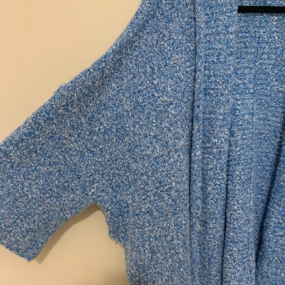 Free People blue BFF knit open-front fuzzy cardigan sweater size XS NWT - Picture 3 of 10